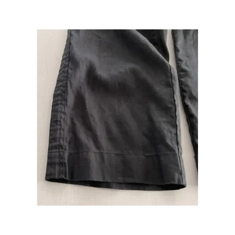 Quince Sz M Wide Leg Linen Pants Black Elastic Breezy Vacation Travel Relaxed - Picture 10 of 16